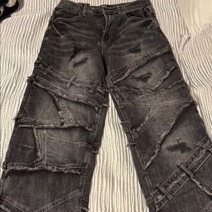 Forever 21 Men's Black Distressed Relaxed Pants